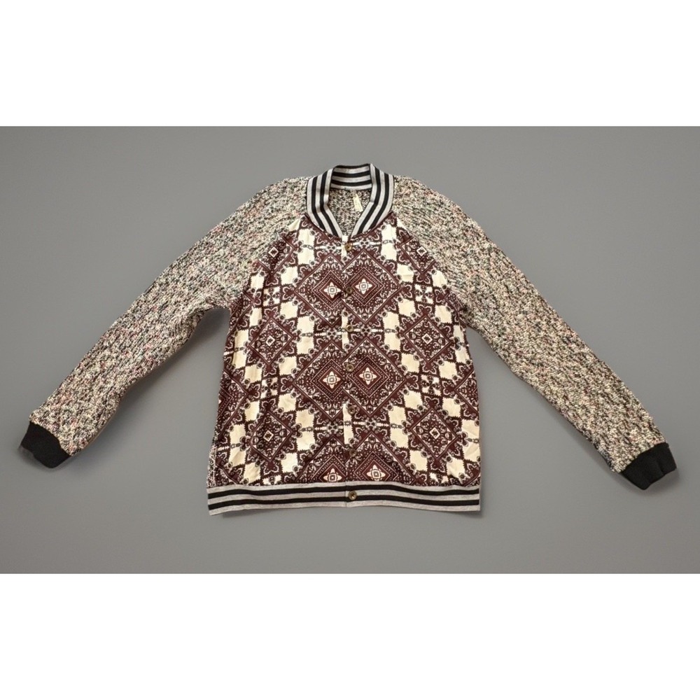 BKE by Buckle Cardigan Jacket XL Multicolor Knit Pattern Button Front Boho Retro - Picture 2 of 10